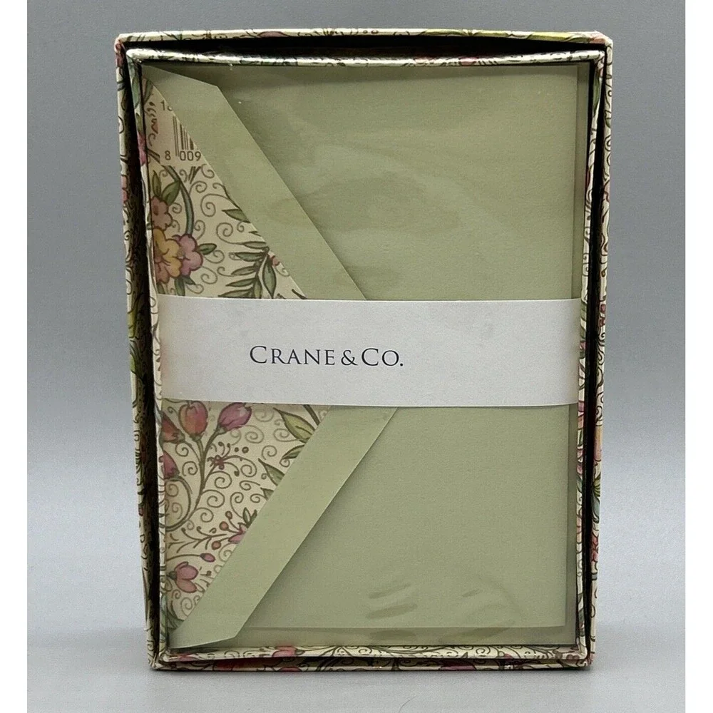 CRANE &‎ CO Invitation Set Of 10 Cards & 10 Envelopes Wasabi KID FINISH